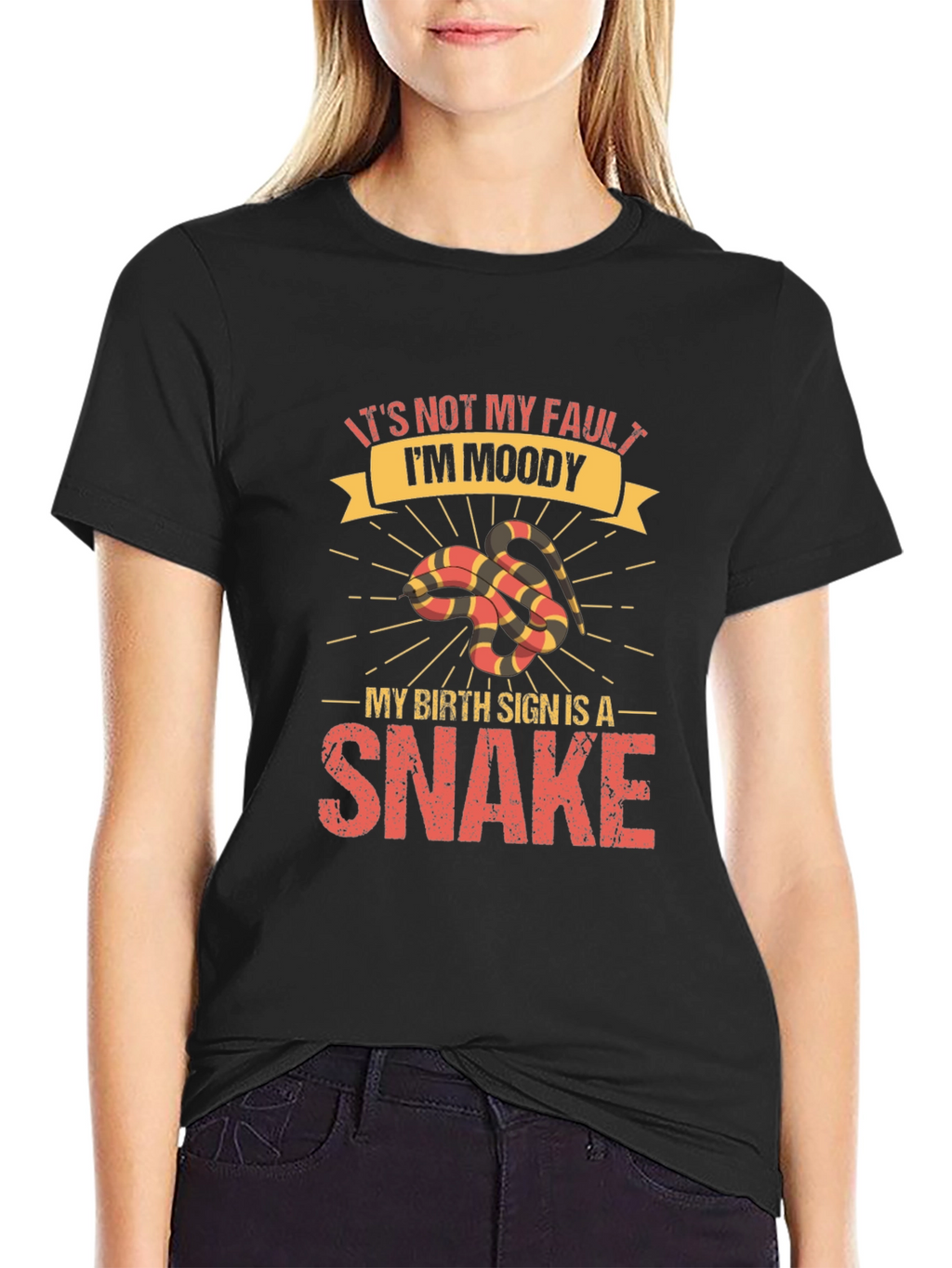 Moody Snake Zodiac T-Shirt - Unique Graphic Tee