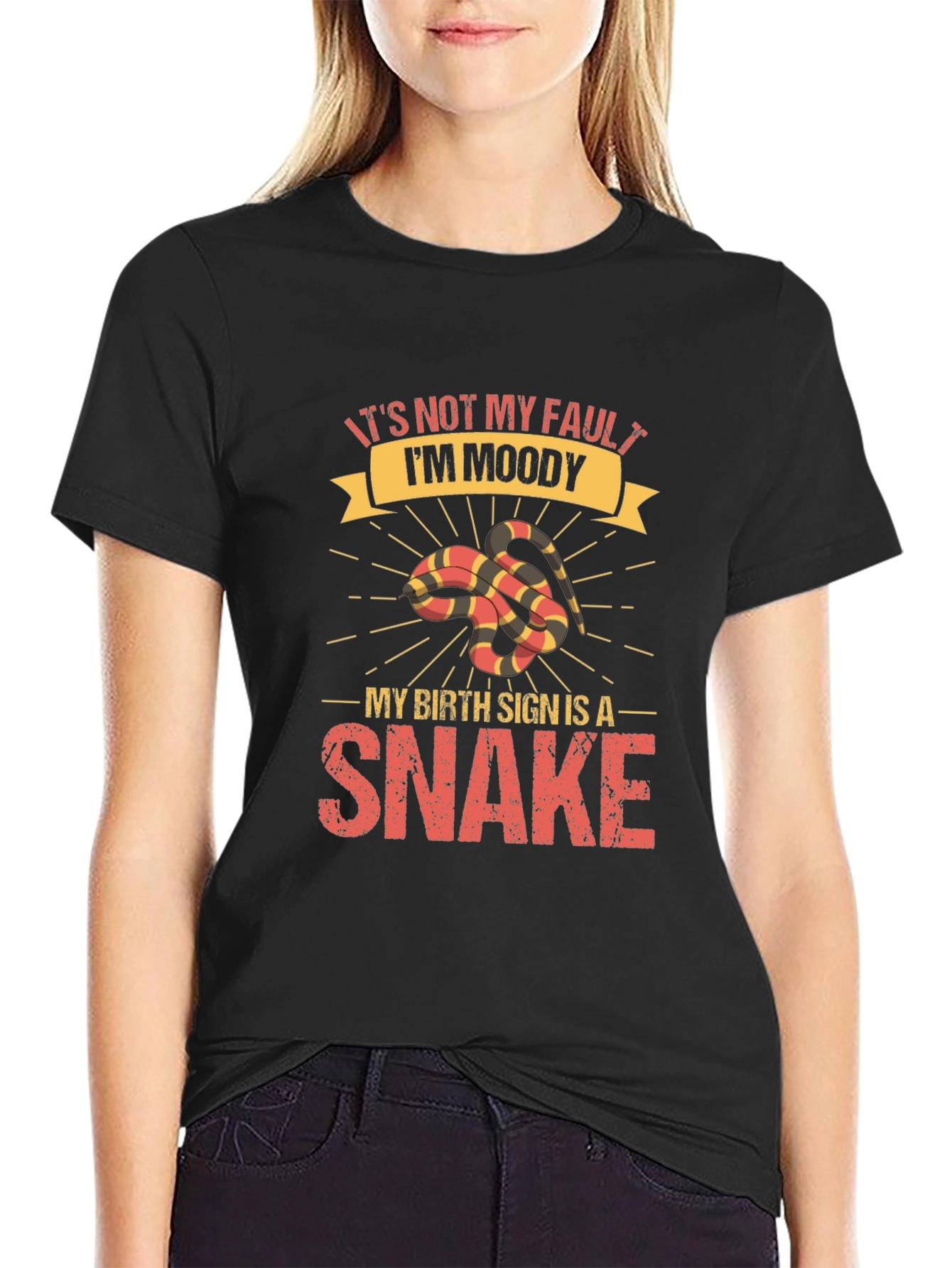 Moody Snake Zodiac T-Shirt - Unique Graphic Tee