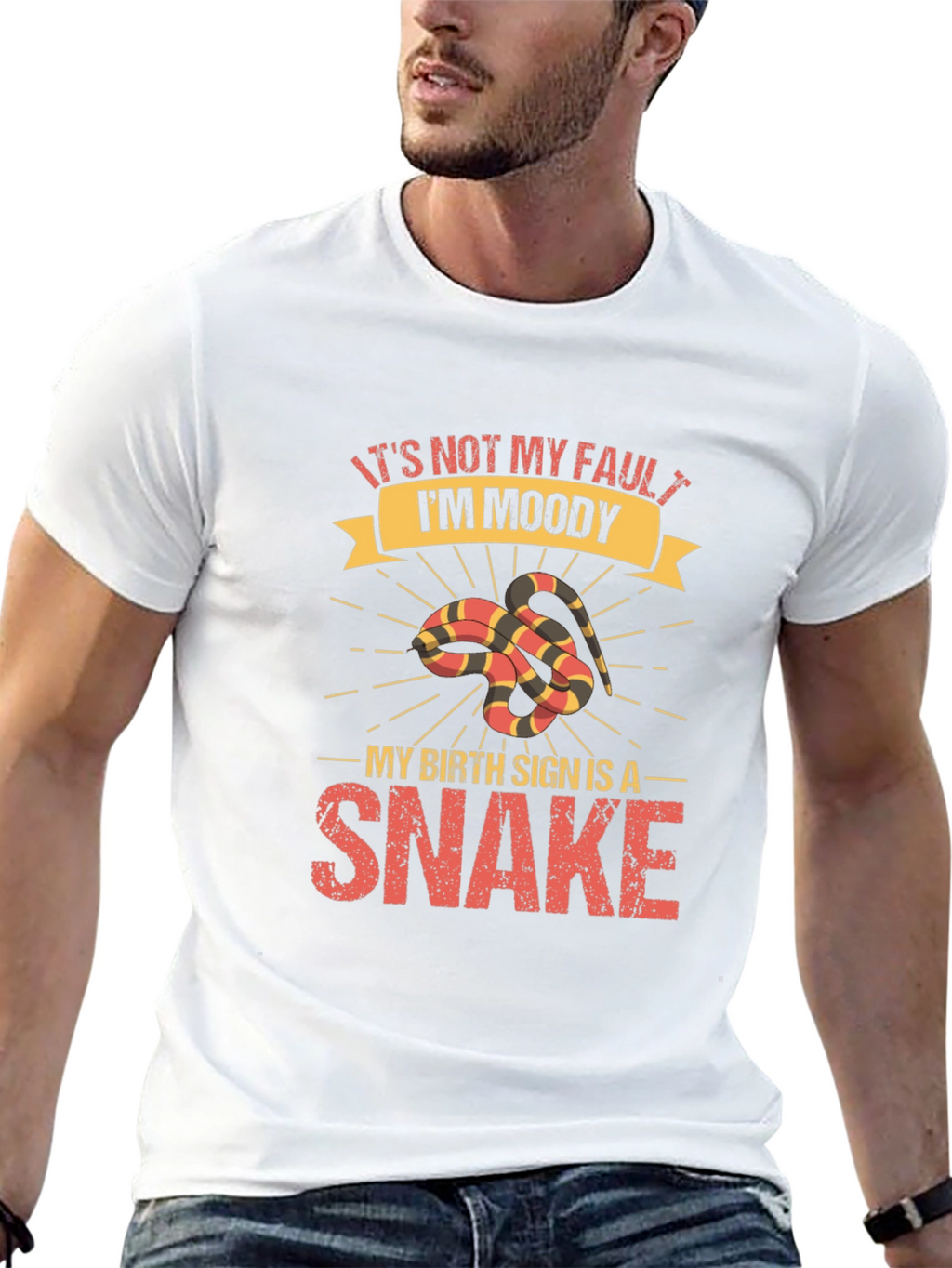 Moody Snake Zodiac T-Shirt - Unique Graphic Tee