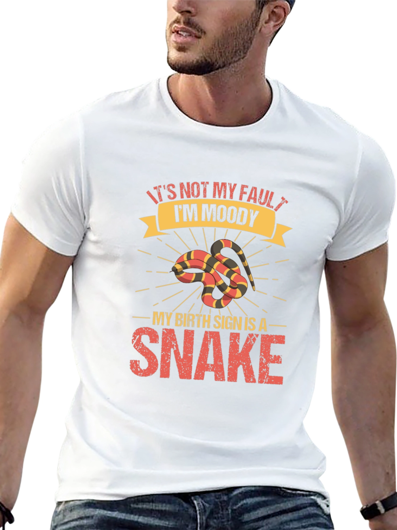 Moody Snake Zodiac T-Shirt - Unique Graphic Tee