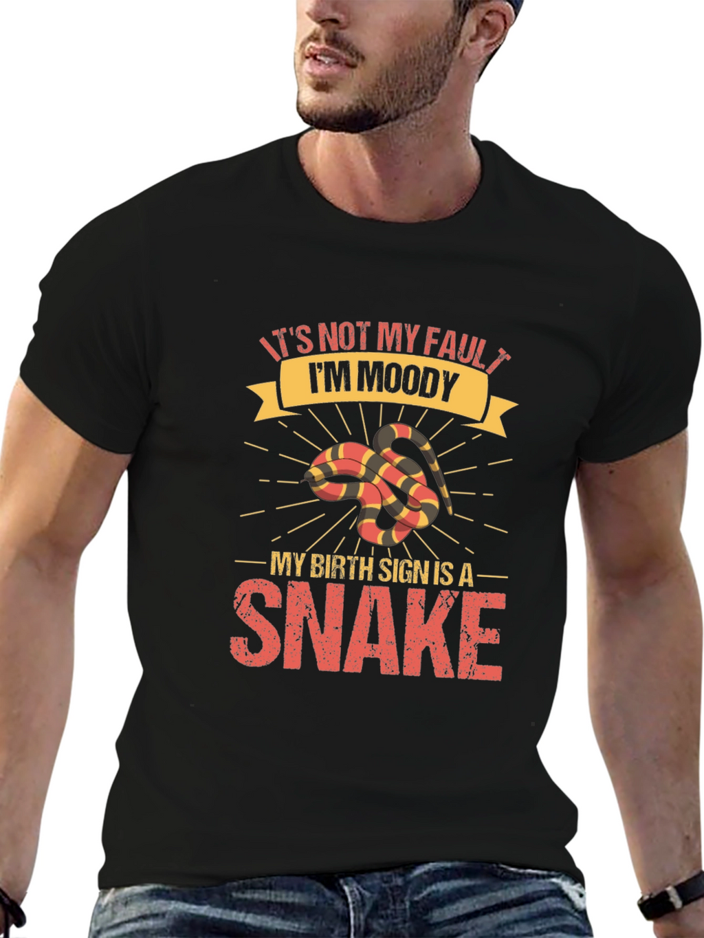 Moody Snake Zodiac T-Shirt - Unique Graphic Tee