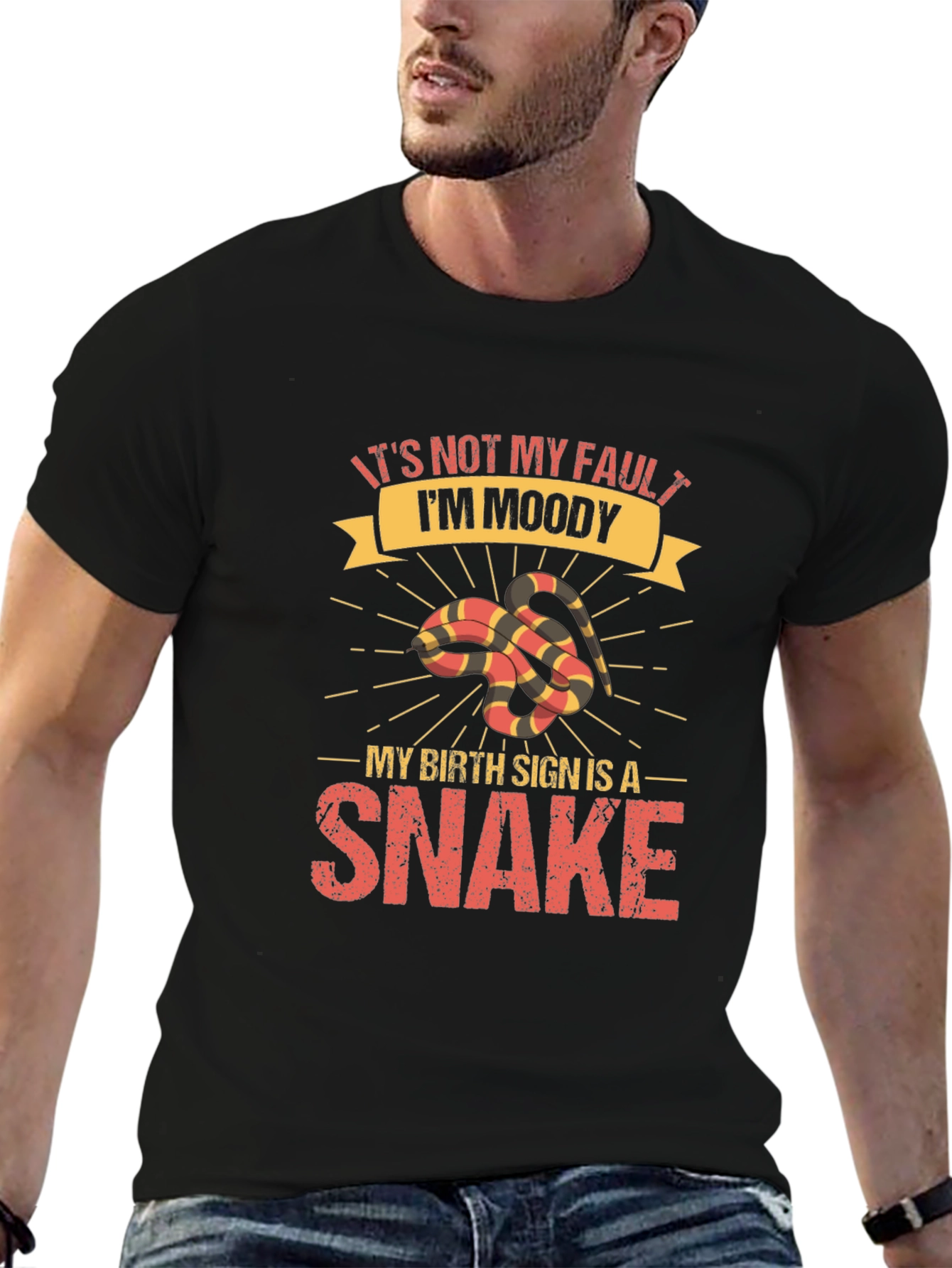 Moody Snake Zodiac T-Shirt - Unique Graphic Tee