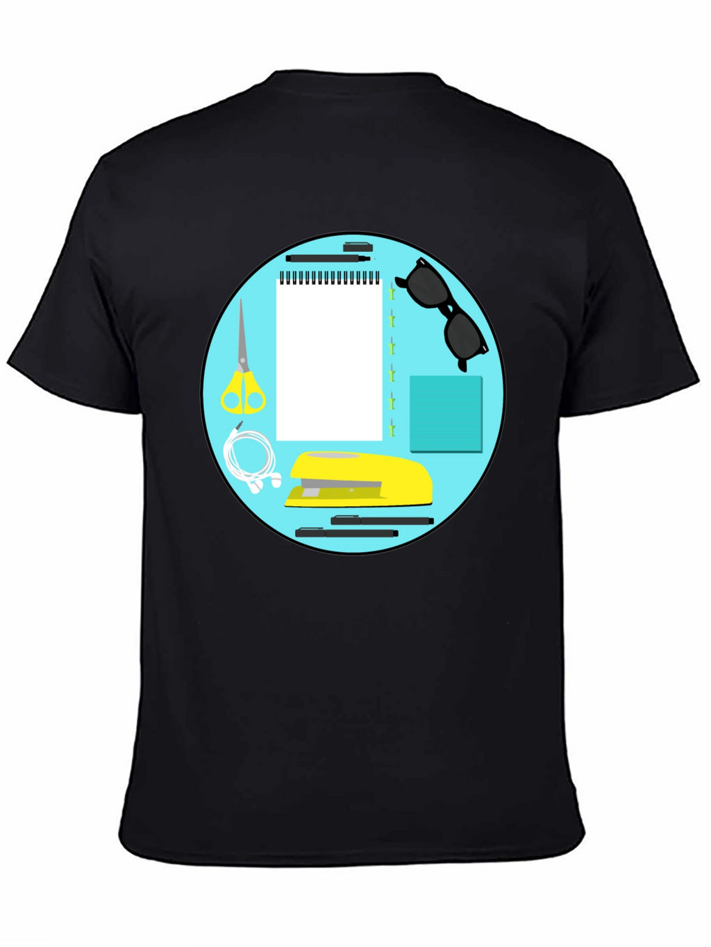 Stationery Circle Graphic Tee - Black