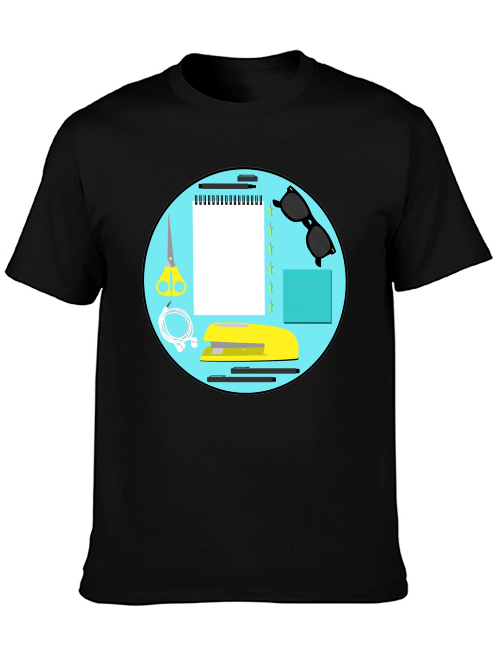 Stationery Circle Graphic Tee - Black
