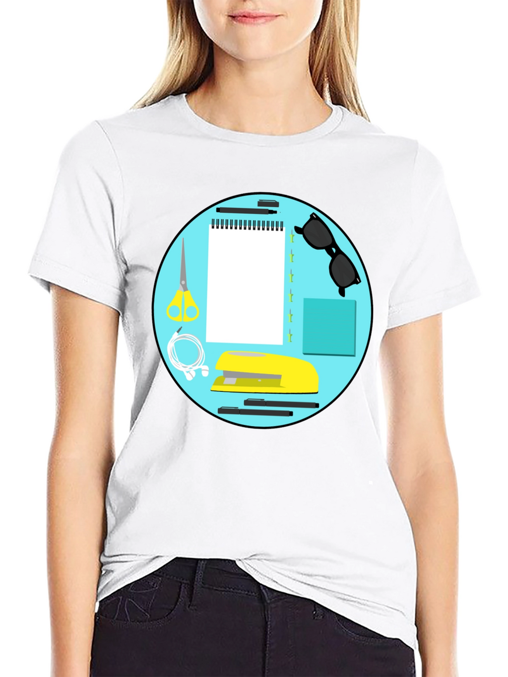 Stationery Circle Graphic Tee - Black