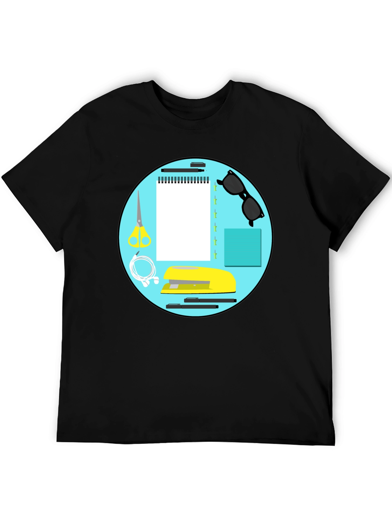 Stationery Circle Graphic Tee - Black