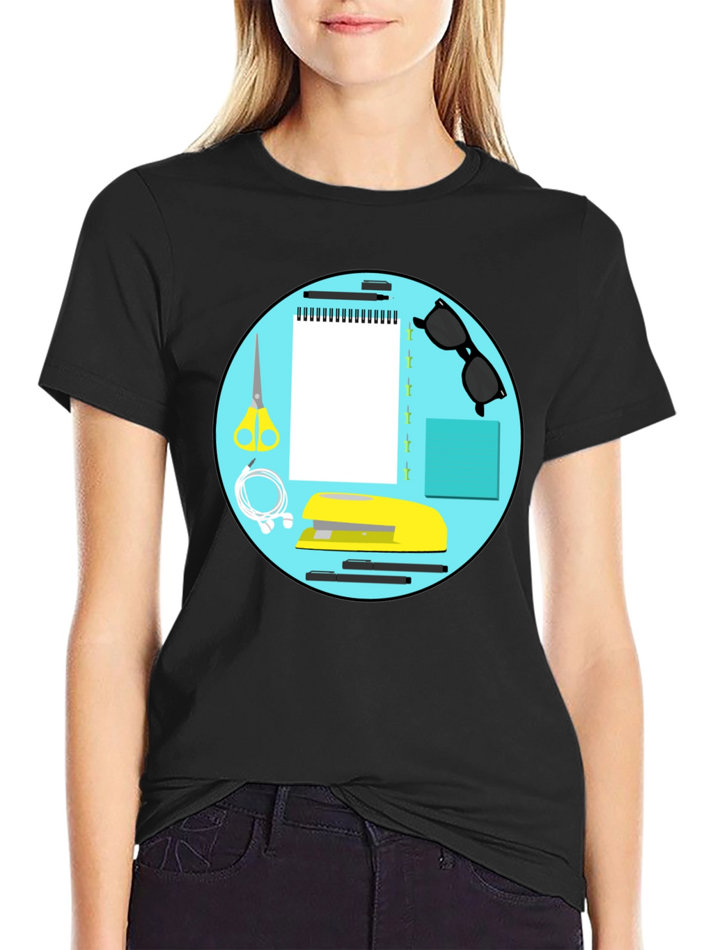 Stationery Circle Graphic Tee - Black