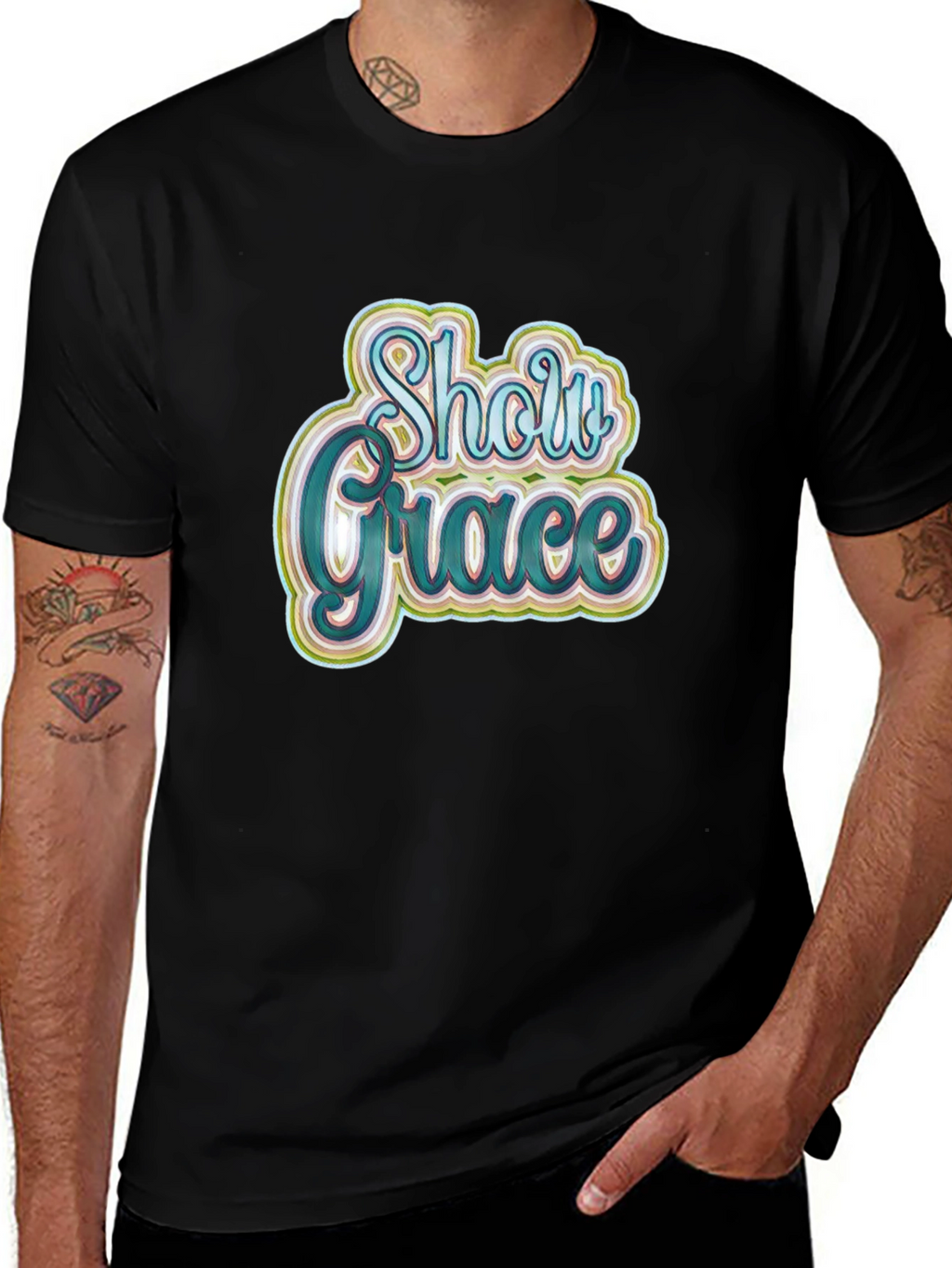 Show Grace Black Graphic T-Shirt