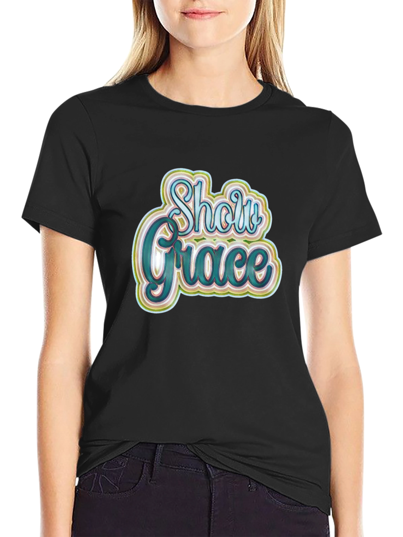 Show Grace Black Graphic T-Shirt