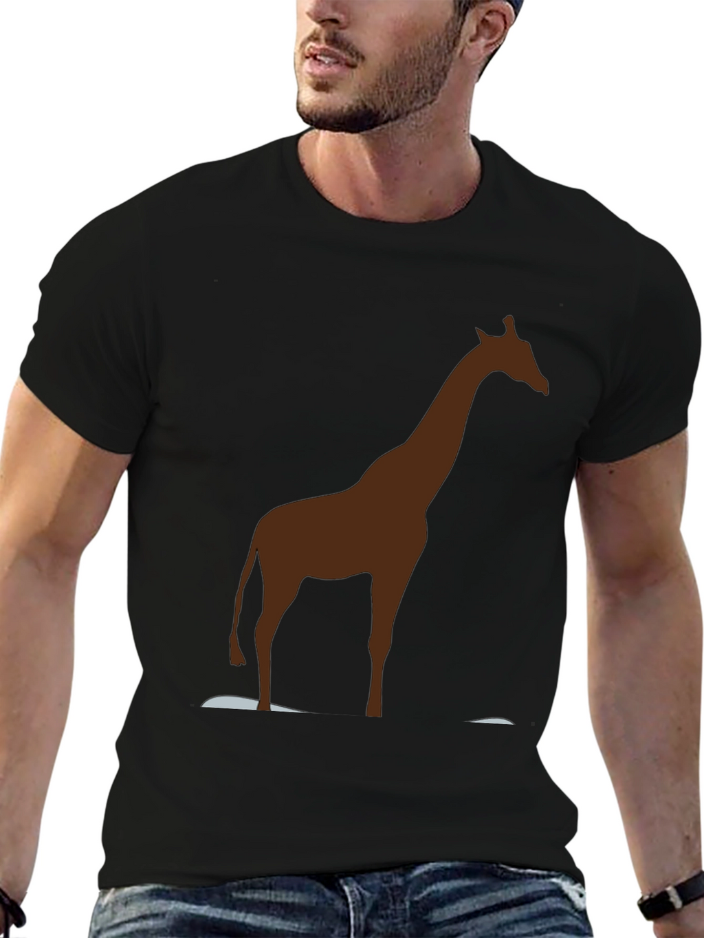 Giraffe Graphic Tee - Mens Black T-Shirt