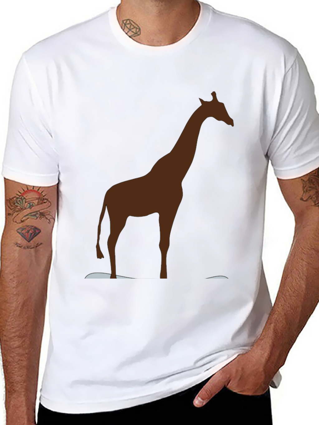 Giraffe Graphic Tee - Mens Black T-Shirt