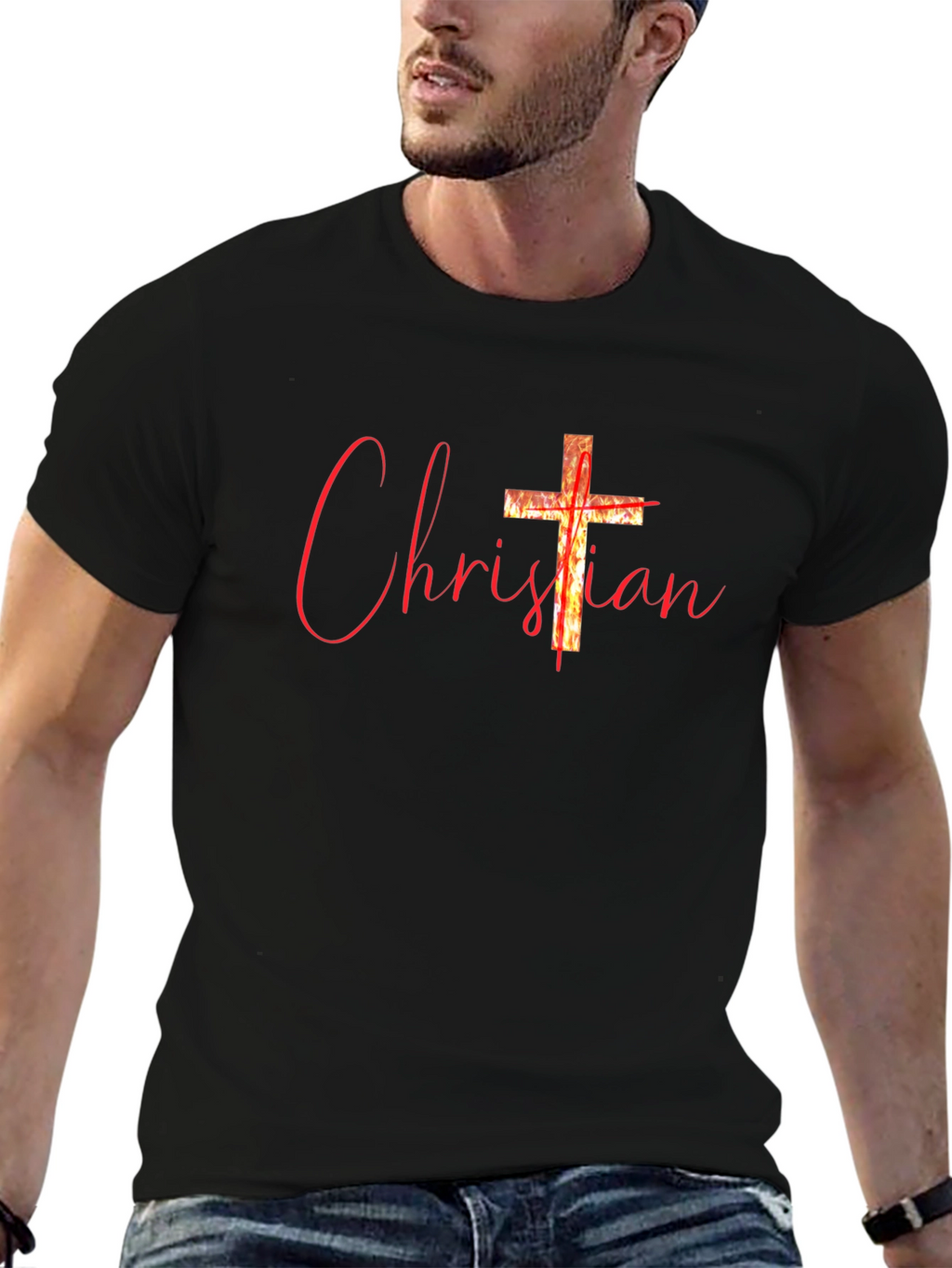 Christian Cross Graphic Tee - Religious Faith T-Shirt