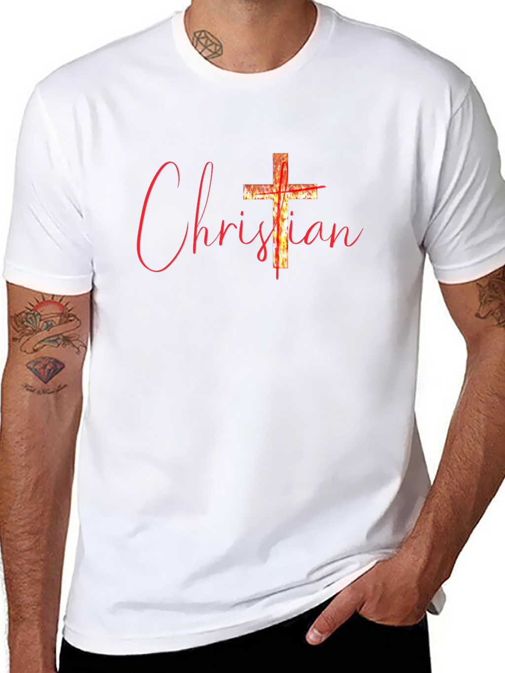 Christian Cross Graphic Tee - Religious Faith T-Shirt