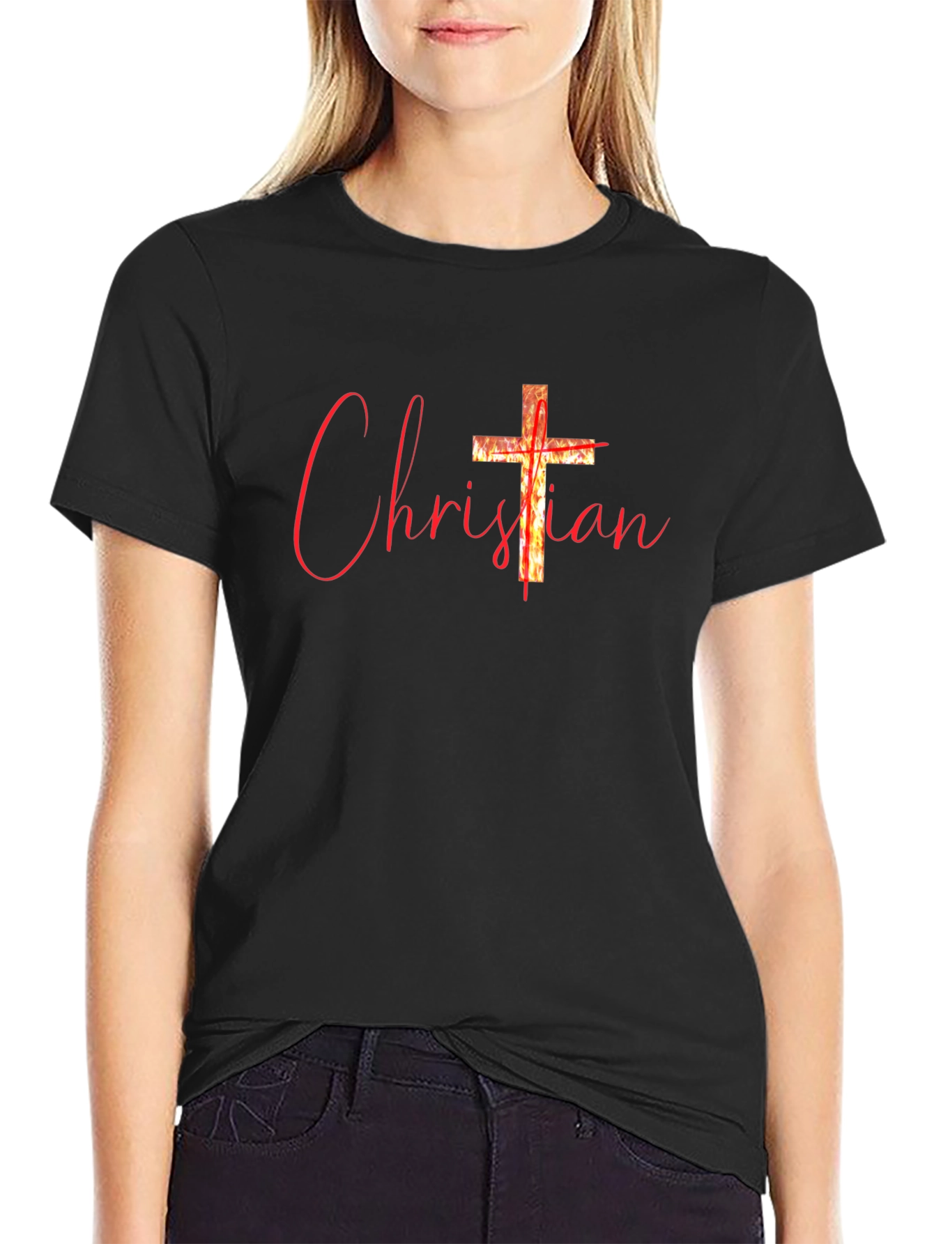 Christian Cross Graphic Tee - Religious Faith T-Shirt