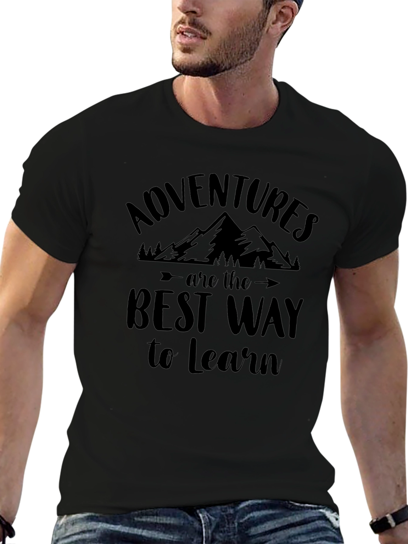 Adventure is the Best Way to Learn Black T-Shirt