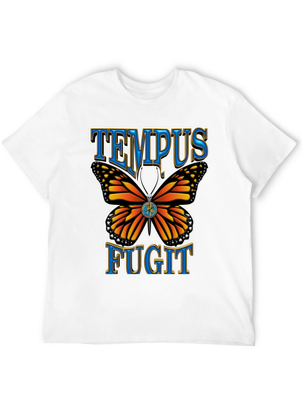 Tempus Fugit Butterfly Graphic Tee - Classic Black