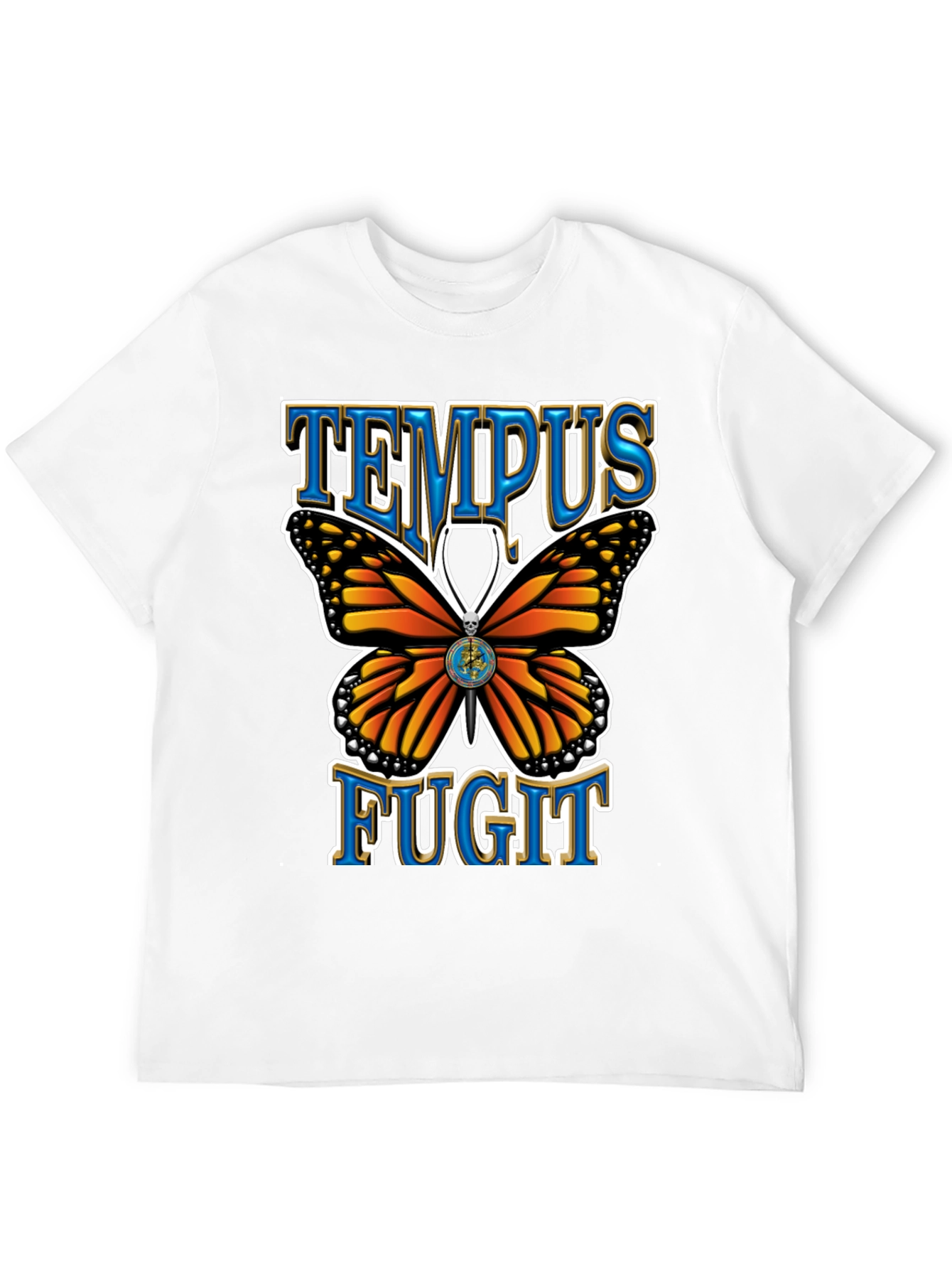 Tempus Fugit Butterfly Graphic Tee - Classic Black