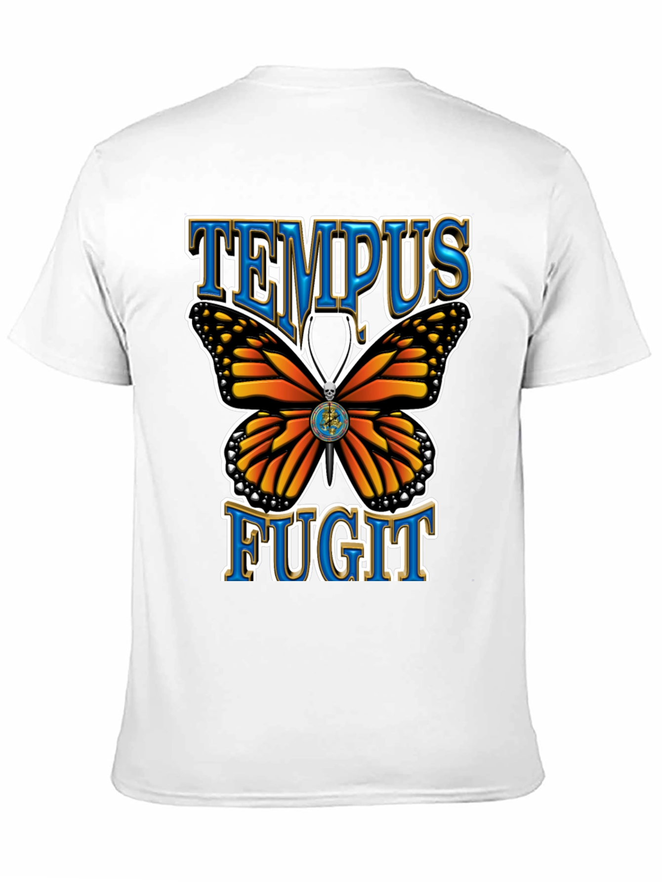 Tempus Fugit Butterfly Graphic Tee - Classic Black