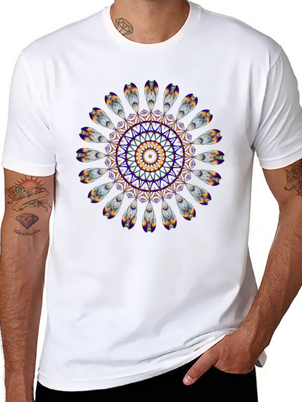 Mandala Graphic Print Black T-Shirt