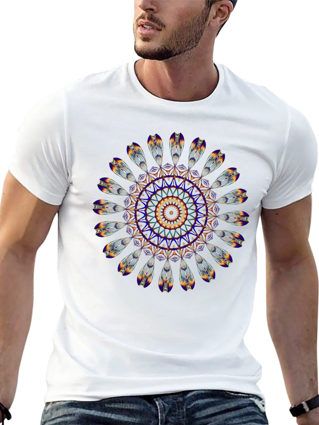 Mandala Graphic Print Black T-Shirt