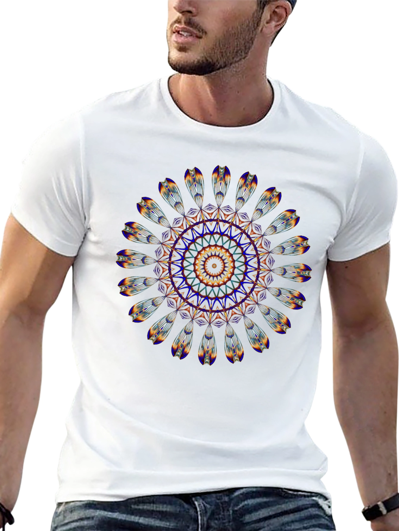 Mandala Graphic Print Black T-Shirt