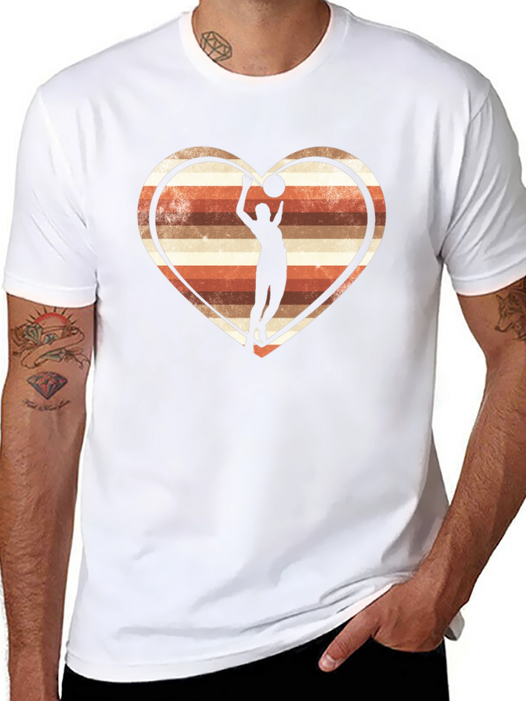 Basketball Heart T-Shirt - Retro Design