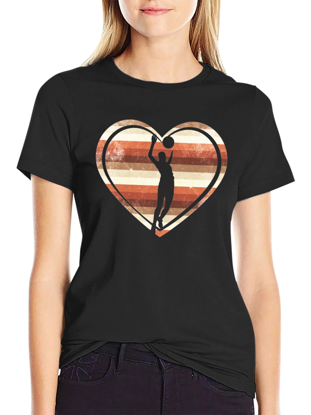Basketball Heart T-Shirt - Retro Design