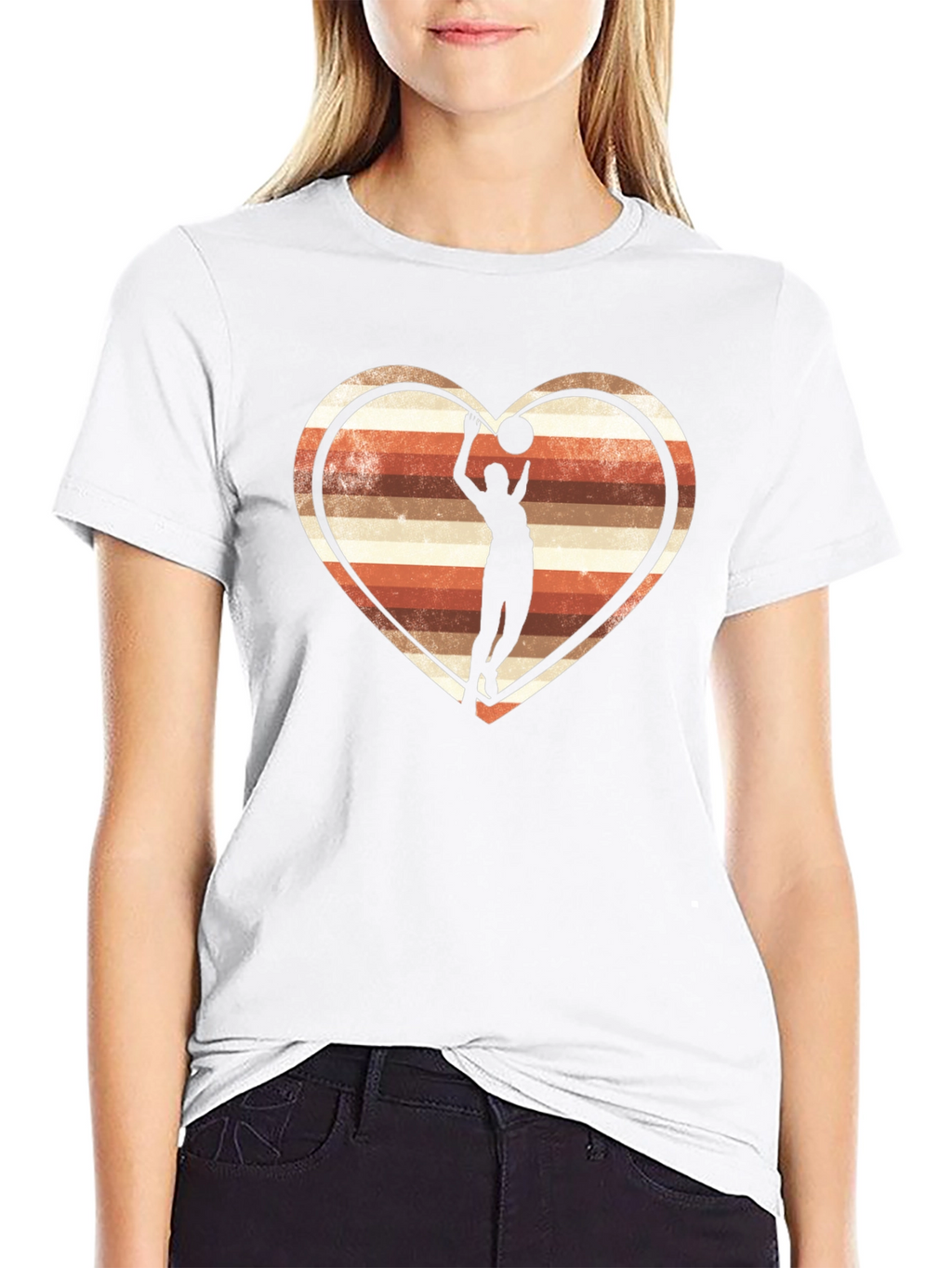 Basketball Heart T-Shirt - Retro Design