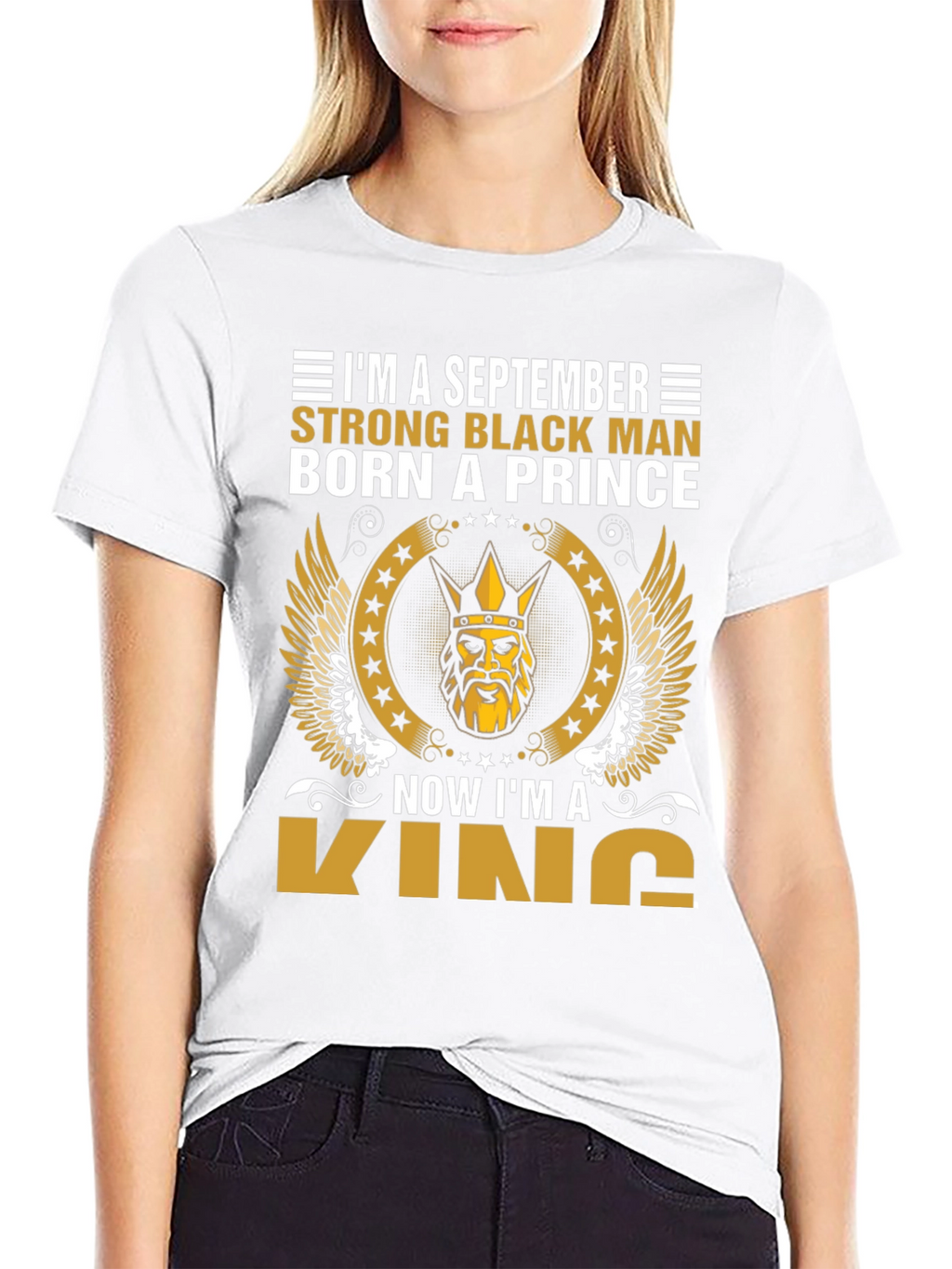 September Strong Black Man King Graphic Tee