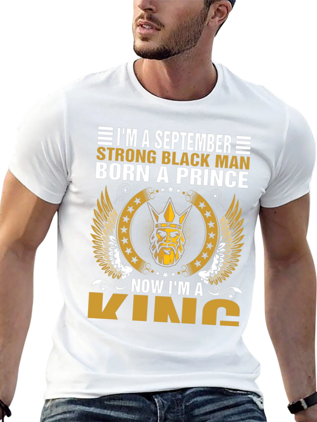 September Strong Black Man King Graphic Tee