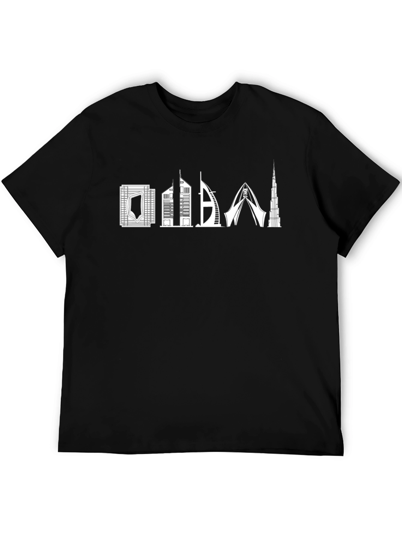 Dubai Skyline Graphic T-Shirt - Black
