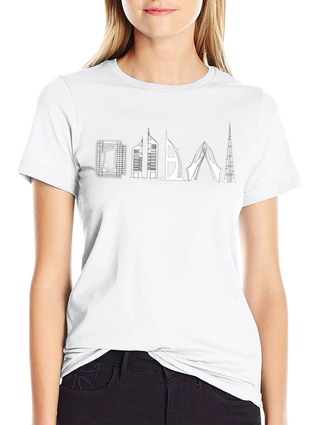 Dubai Skyline Graphic T-Shirt - Black