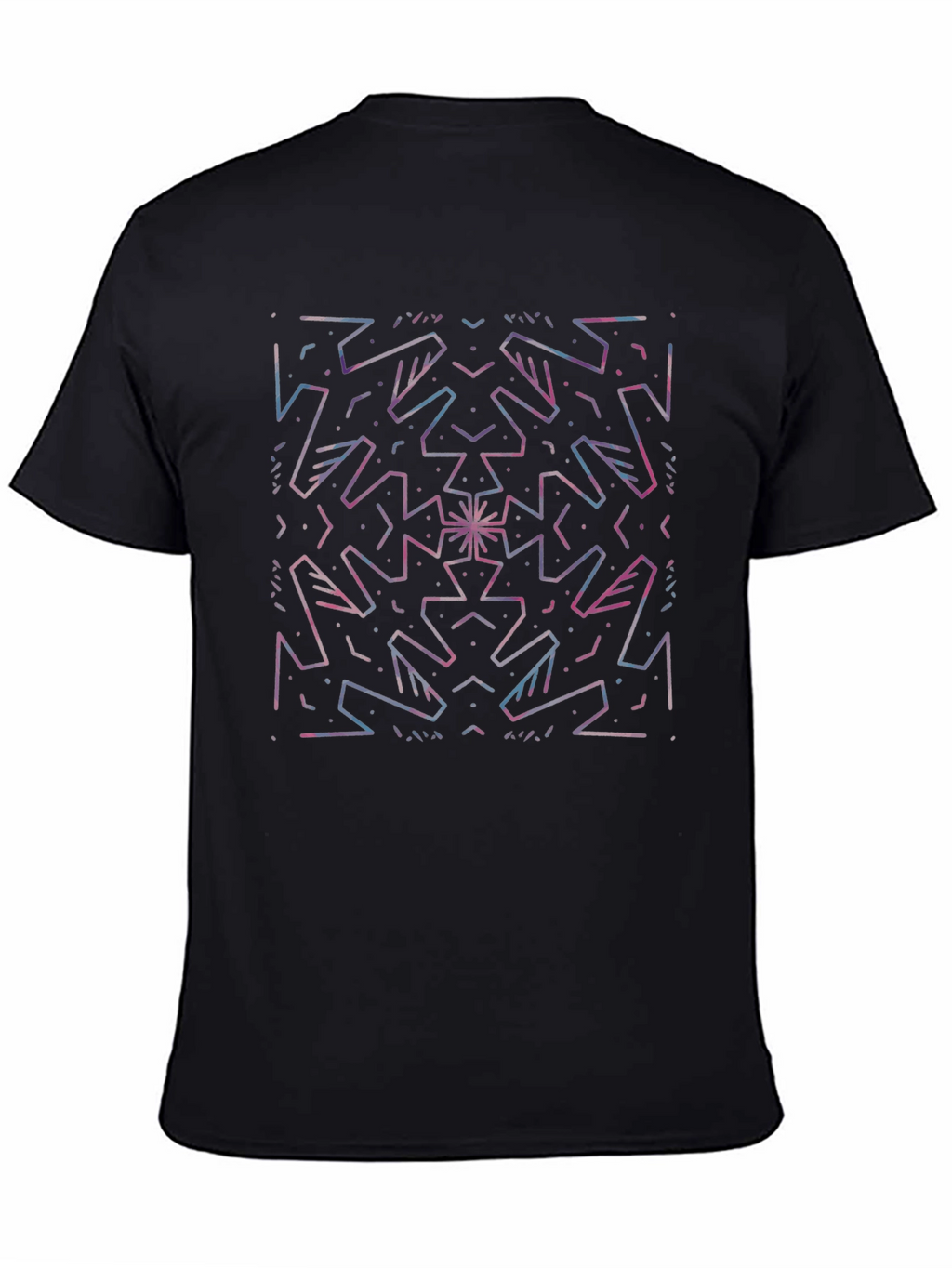 Abstract Geometric Graphic Print Black T-Shirt
