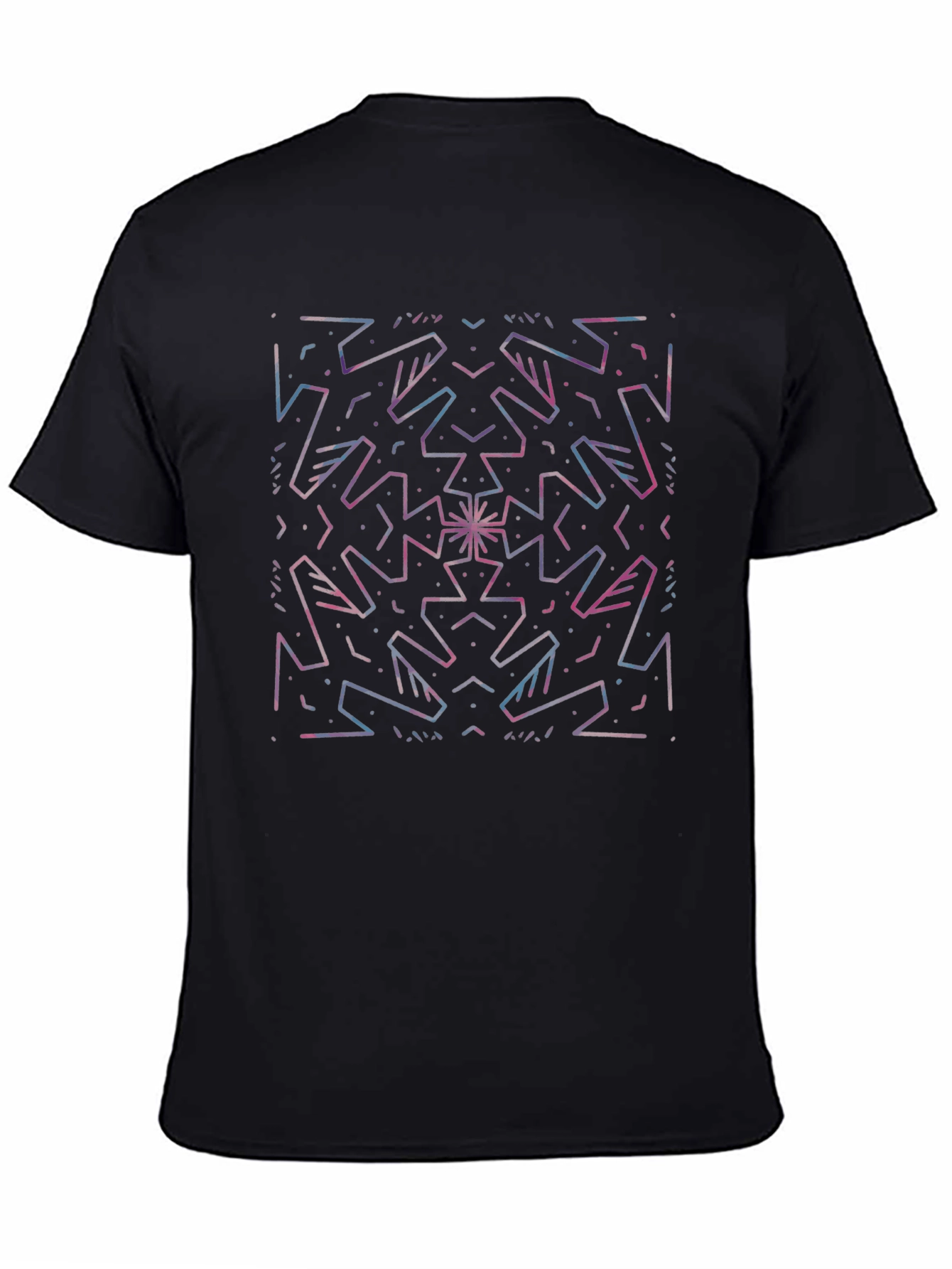 Abstract Geometric Graphic Print Black T-Shirt