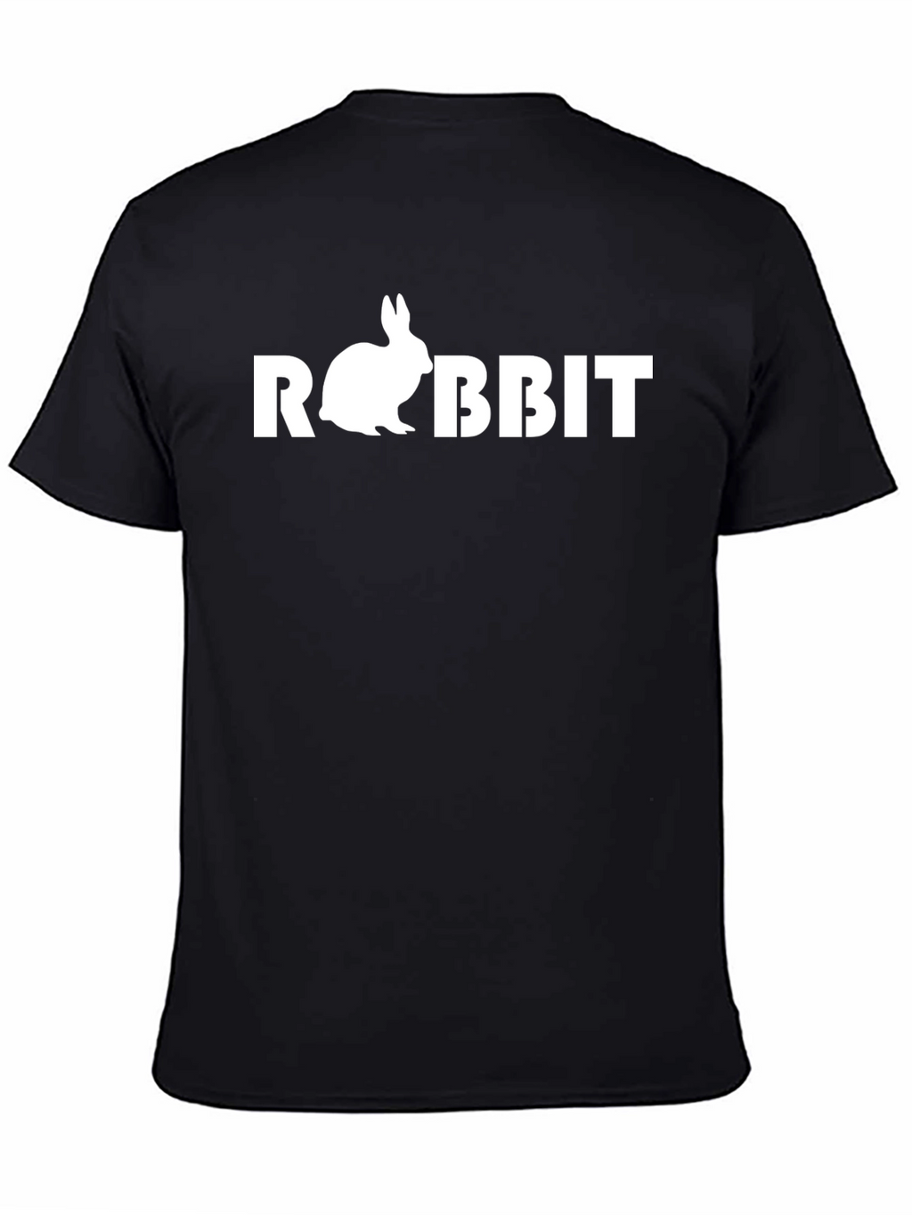 Rabbit Graphic Print Black T-Shirt