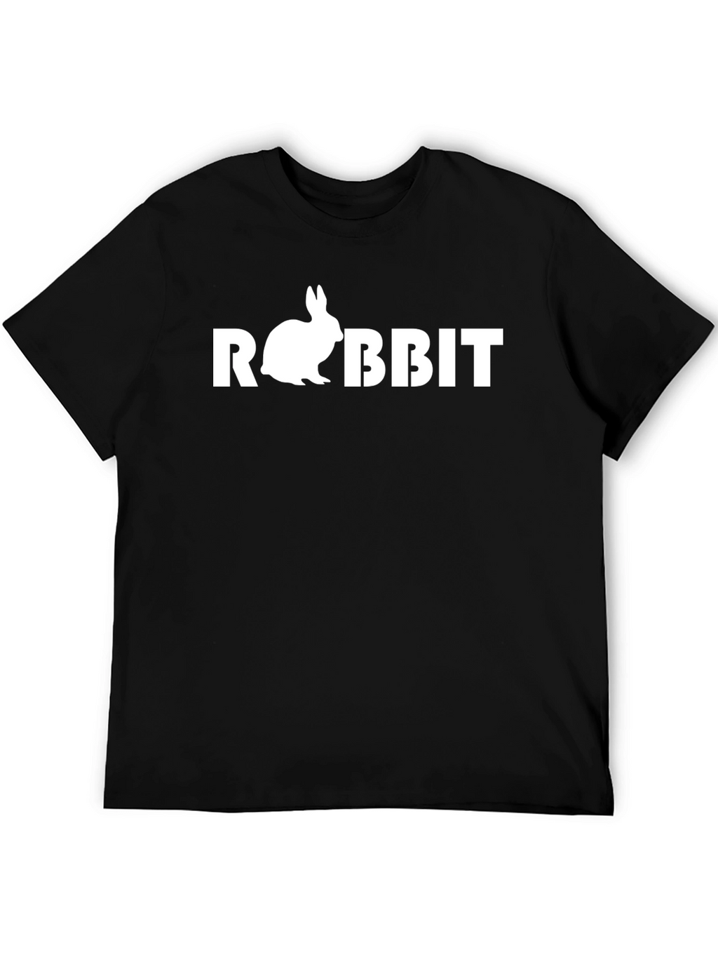 Rabbit Graphic Print Black T-Shirt