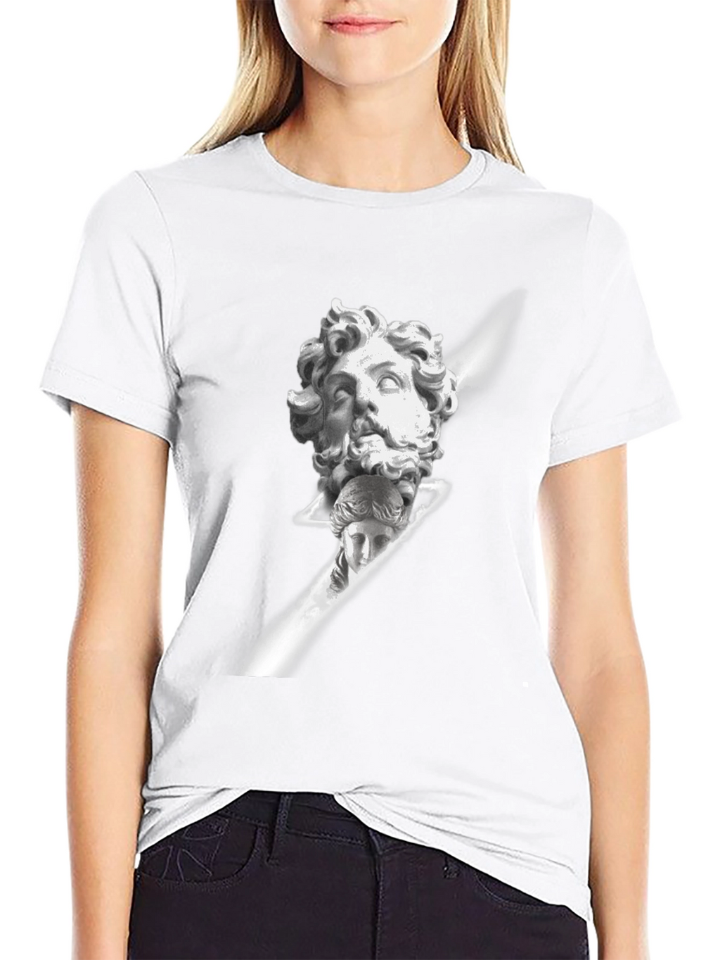 Sculpture Print Black Cotton Tee