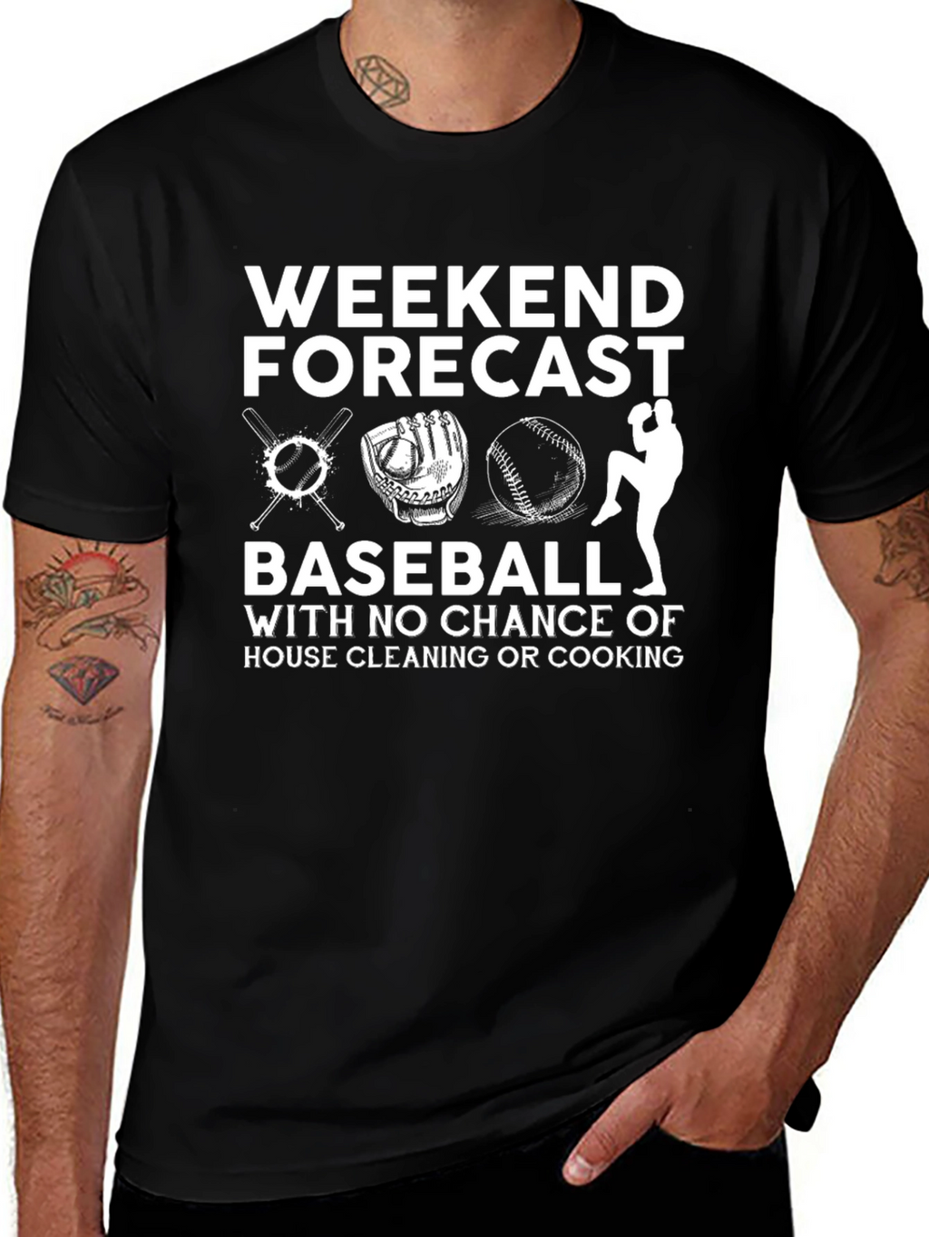 Weekend Baseball T-Shirt - No Housework!