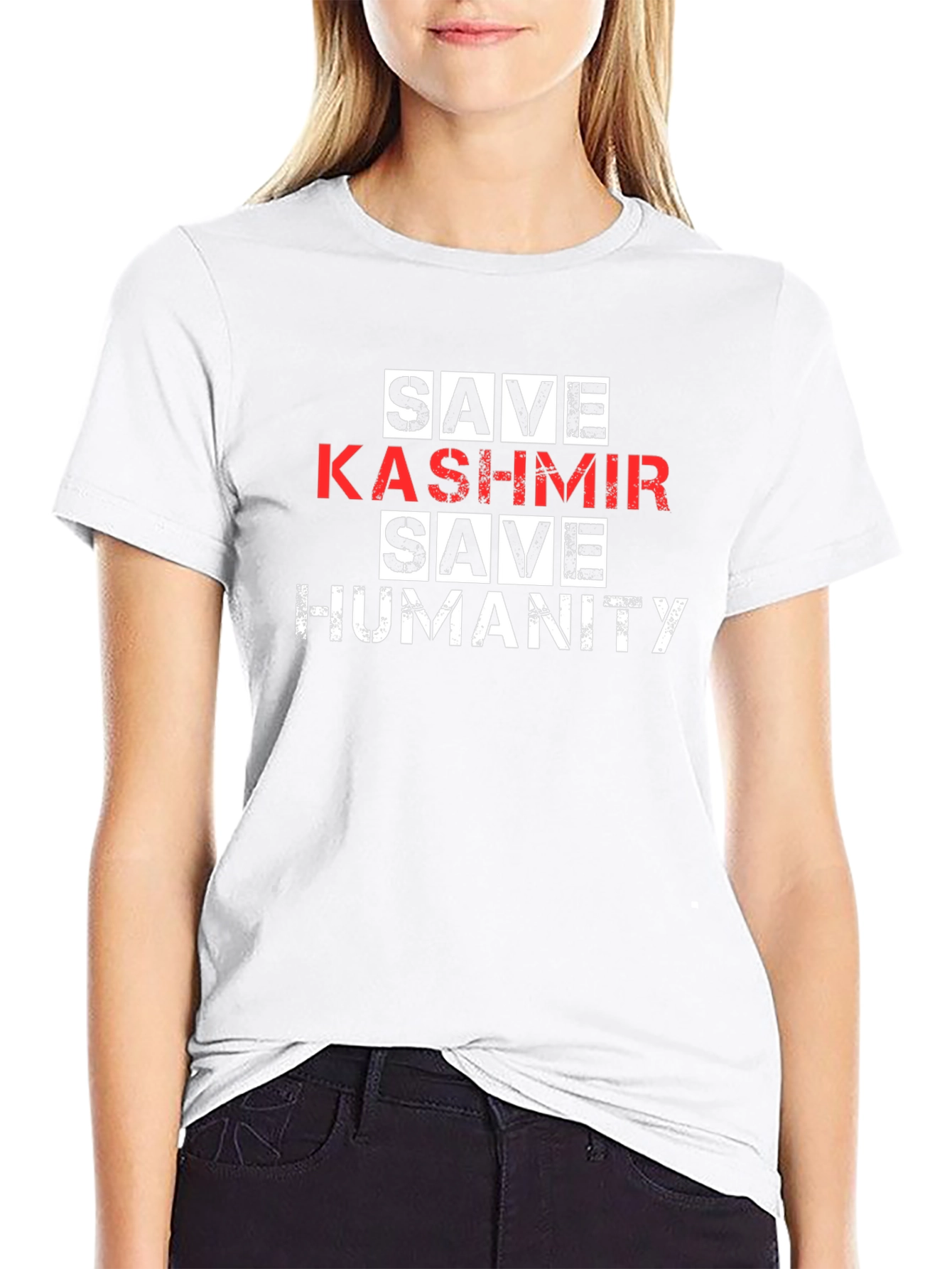 Save Kashmir T-Shirt - Black Graphic Tee