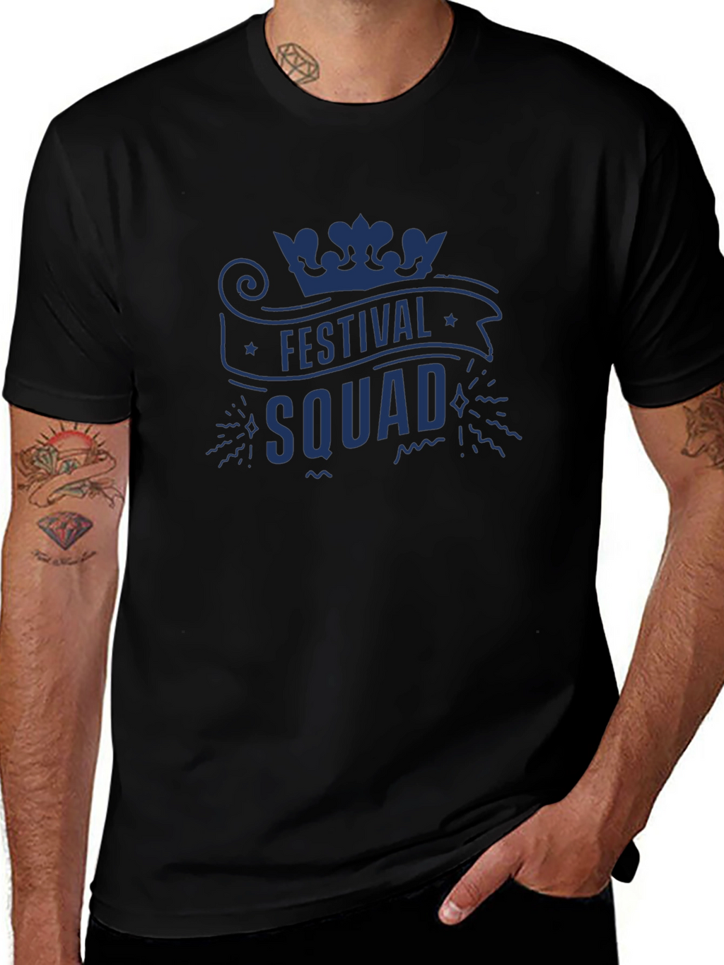Festival Squad Graphic Tee - Mens Black T-Shirt