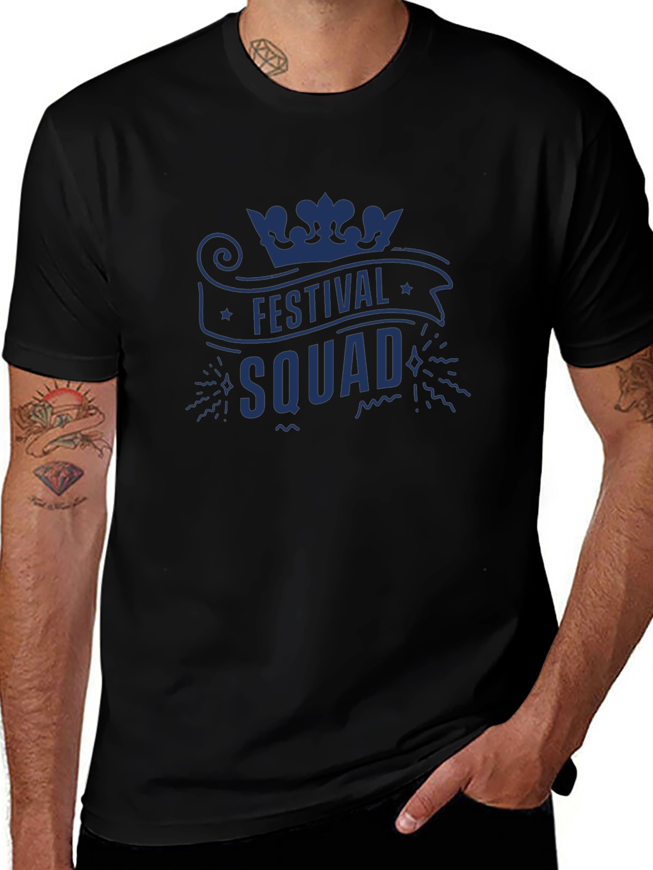 Festival Squad Graphic Tee - Mens Black T-Shirt
