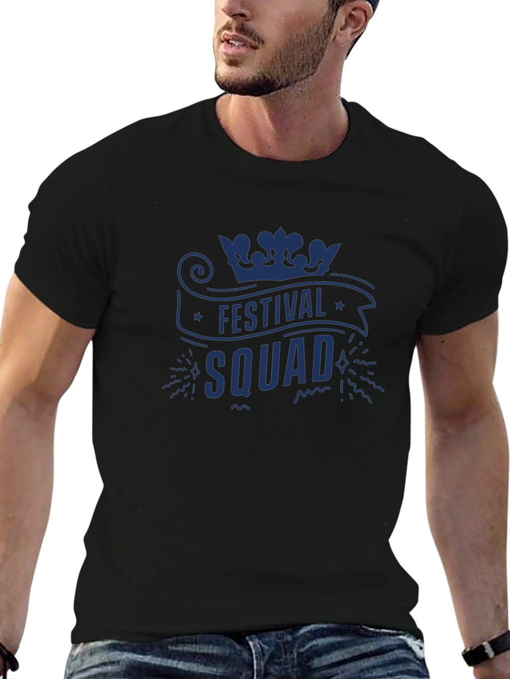 Festival Squad Graphic Tee - Mens Black T-Shirt