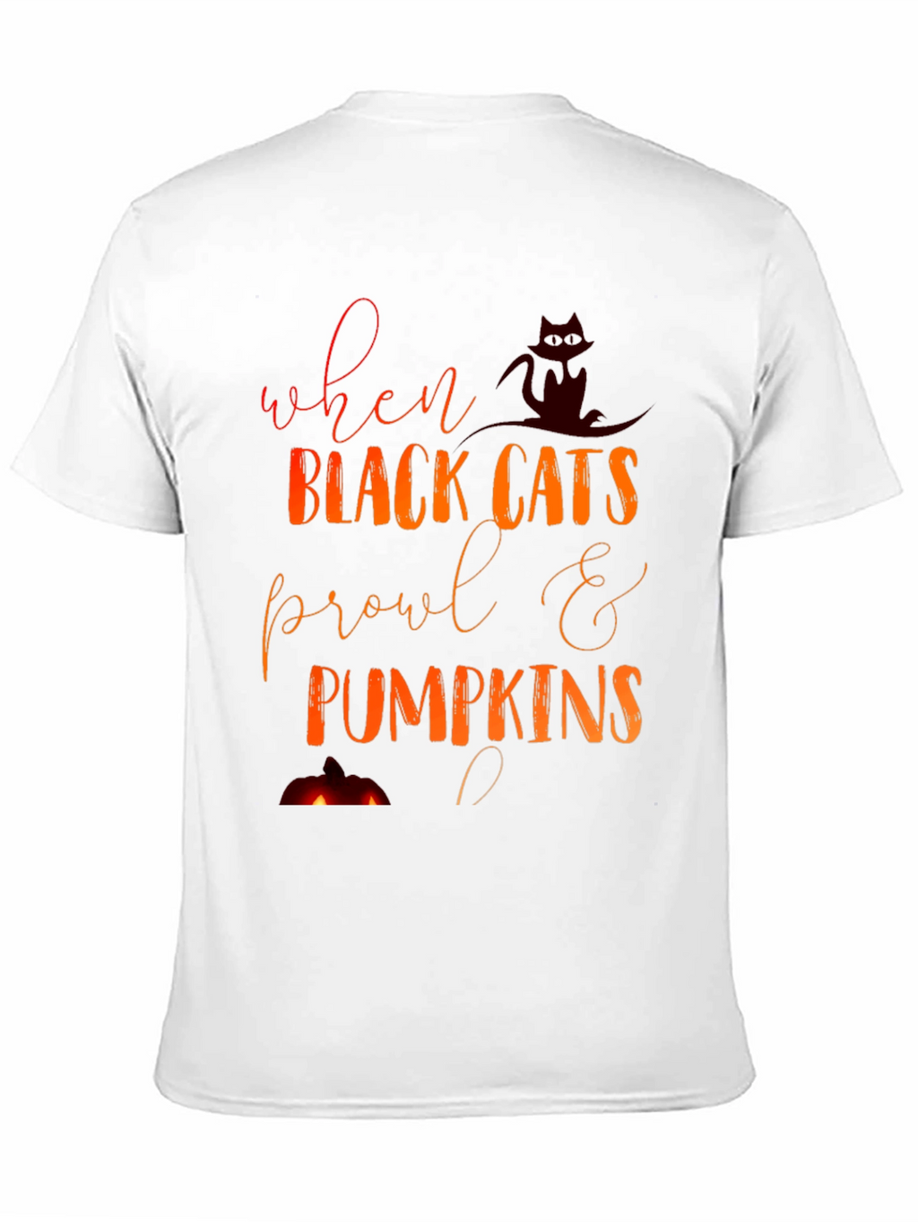 Halloween Black Cats & Pumpkins Graphic Tee
