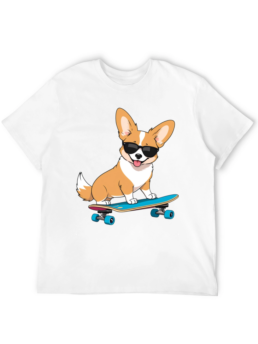 Cool Corgi Skateboard Graphic T-Shirt