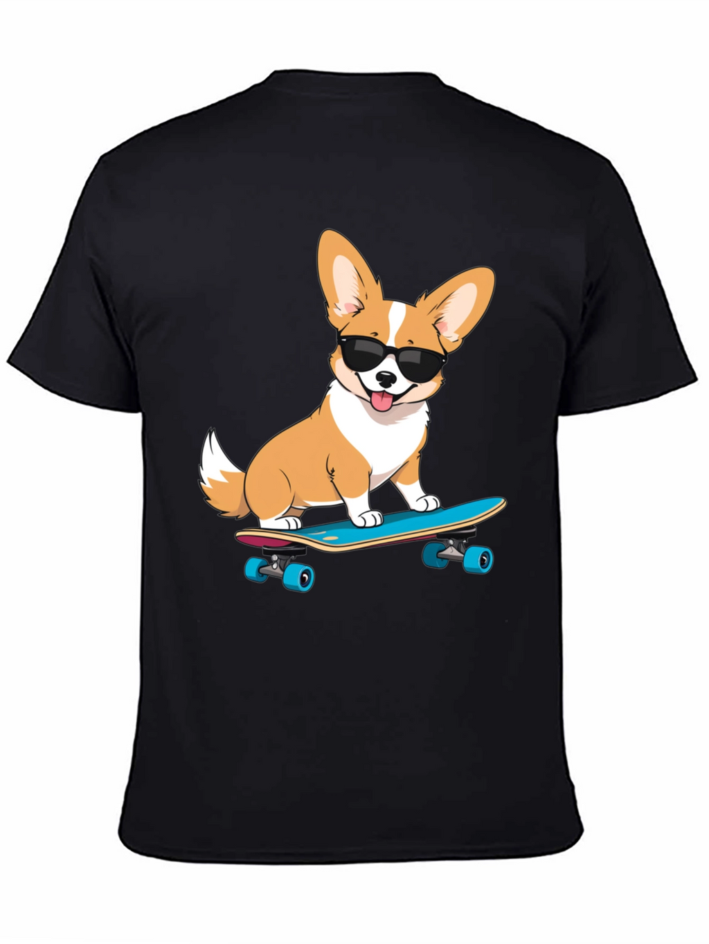 Cool Corgi Skateboard Graphic T-Shirt