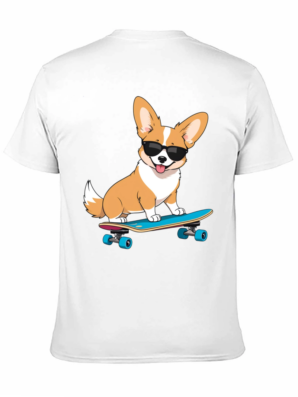 Cool Corgi Skateboard Graphic T-Shirt