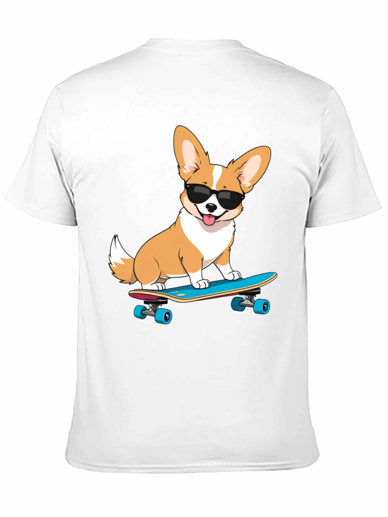 Cool Corgi Skateboard Graphic T-Shirt