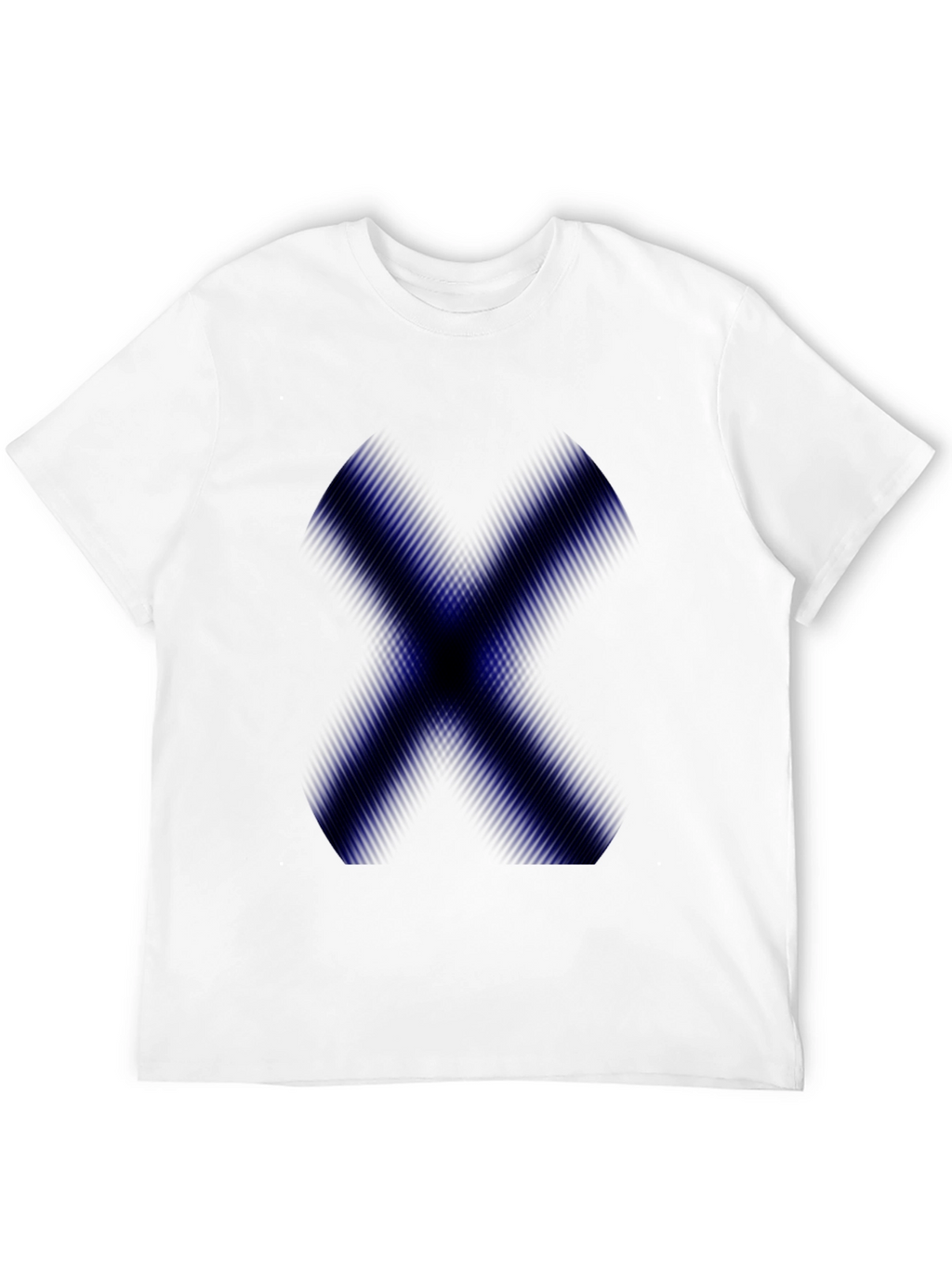 Mens Black T-Shirt with Blue X Graphic