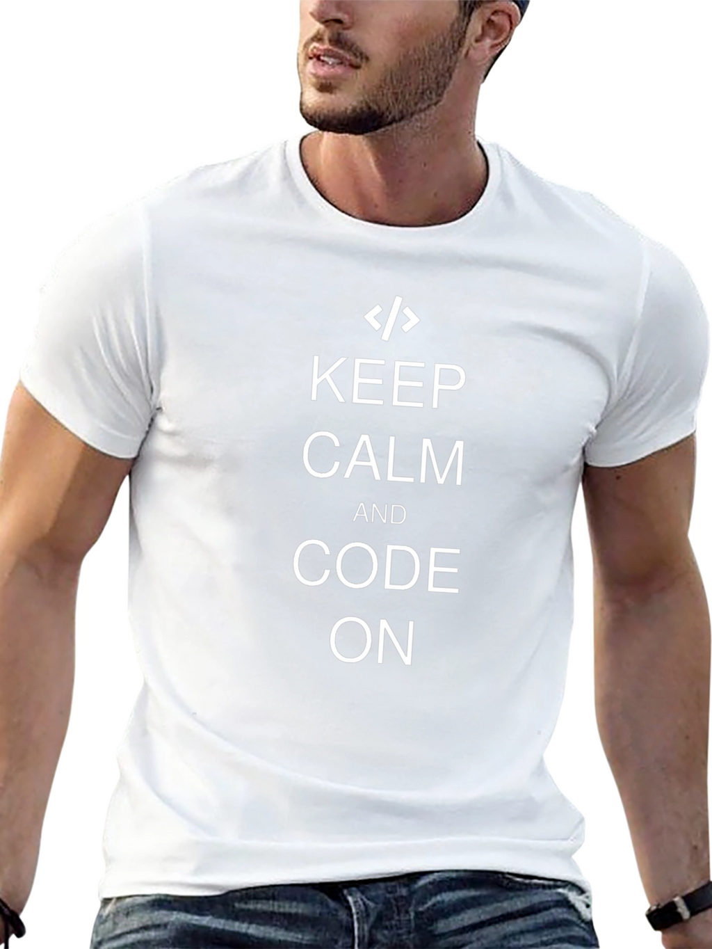 Keep Calm and Code On Black T-Shirt