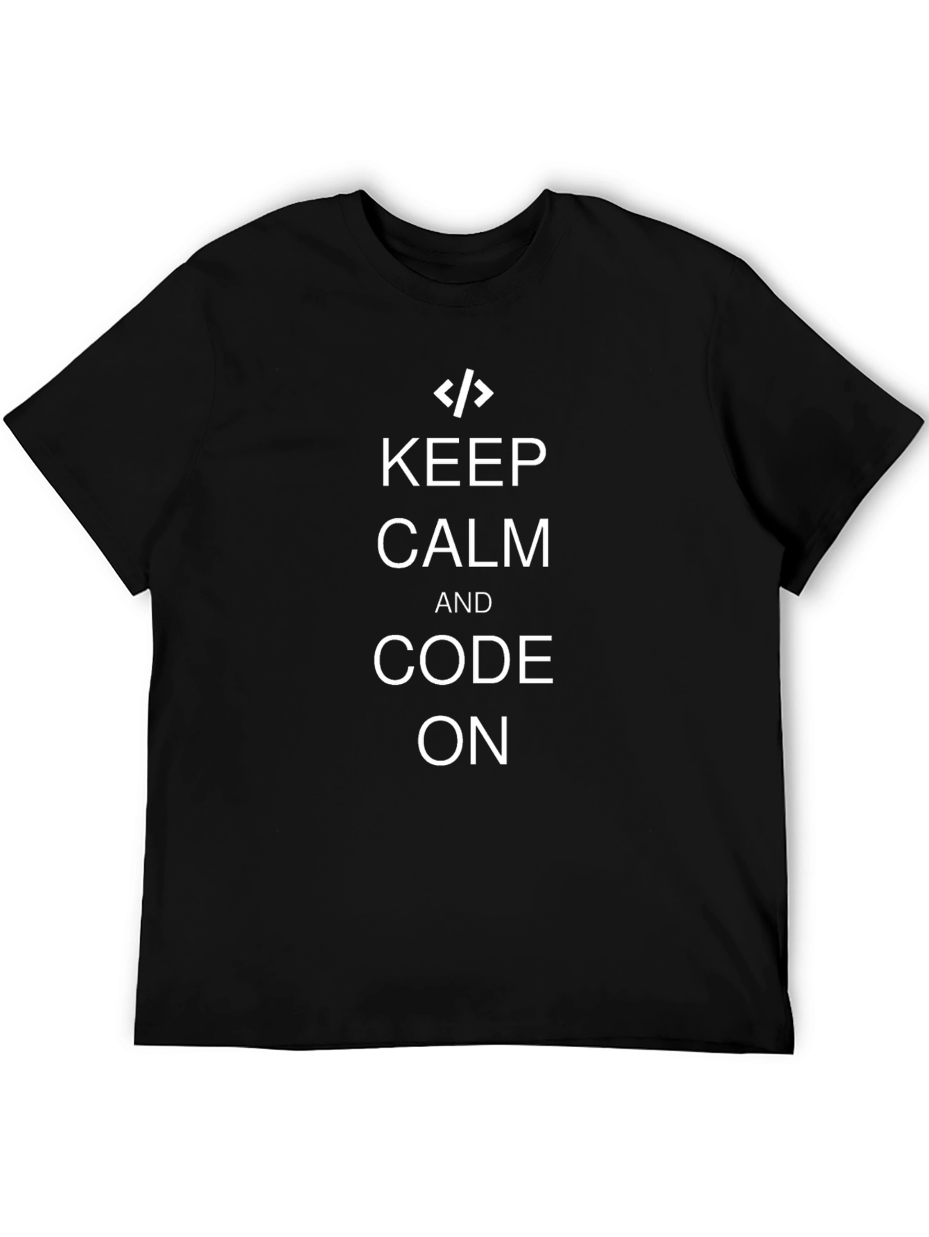 Keep Calm and Code On Black T-Shirt